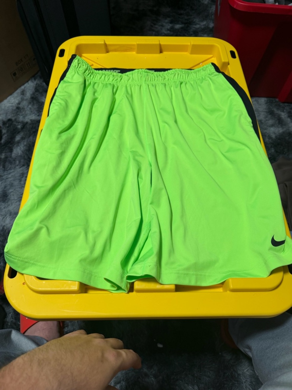 Nike Men’s Bright Lime Green Athletic Shorts